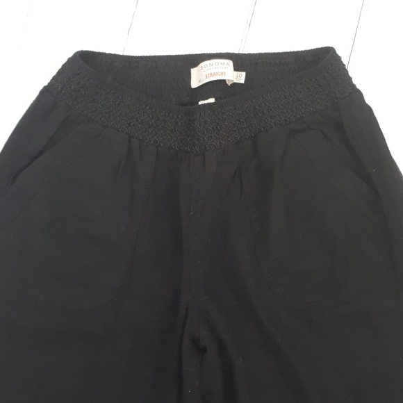 Linen blend comfy black pants. Size 10 - Picture 2 of 5